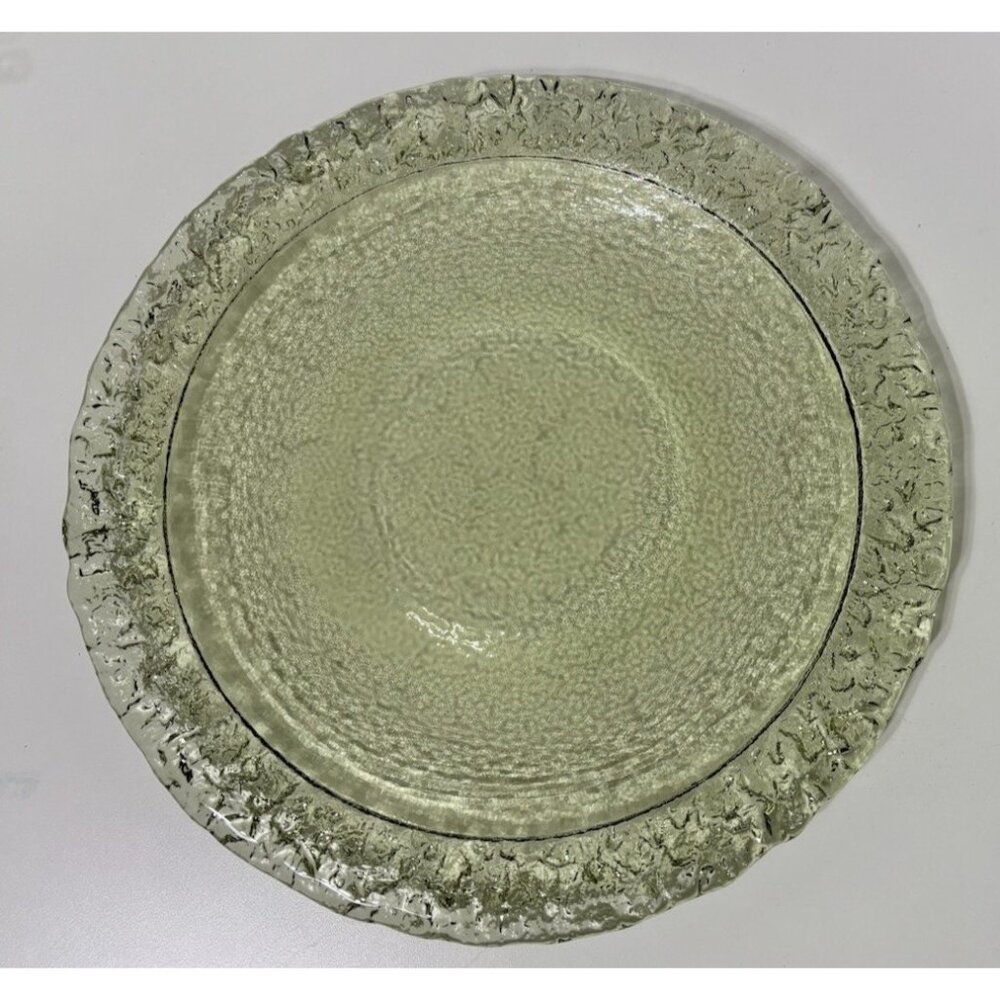 Fire And Light Glass Light Green 14” Round Moonstone Platter Charger Plate